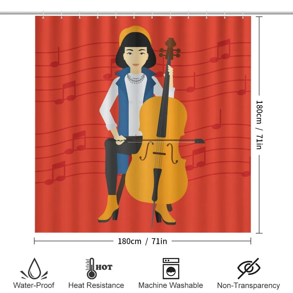 Cartoon Woman Playing Music — Detail 2