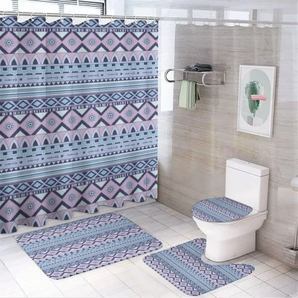 Colorful Abstract Geometric on a shower curtain