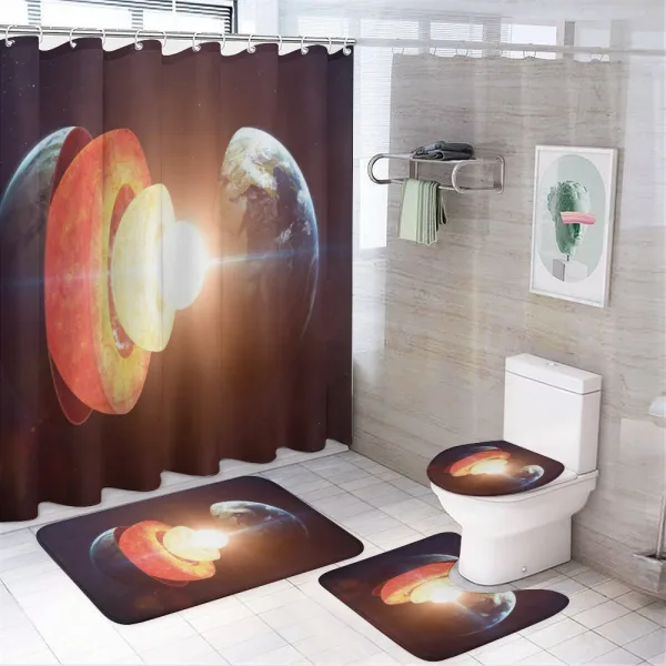 Core of Earth Structure on a shower curtain