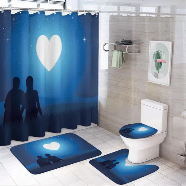 Couple Silhouette on a shower curtain