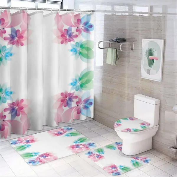 Digital Bridal Flowers on a shower curtain