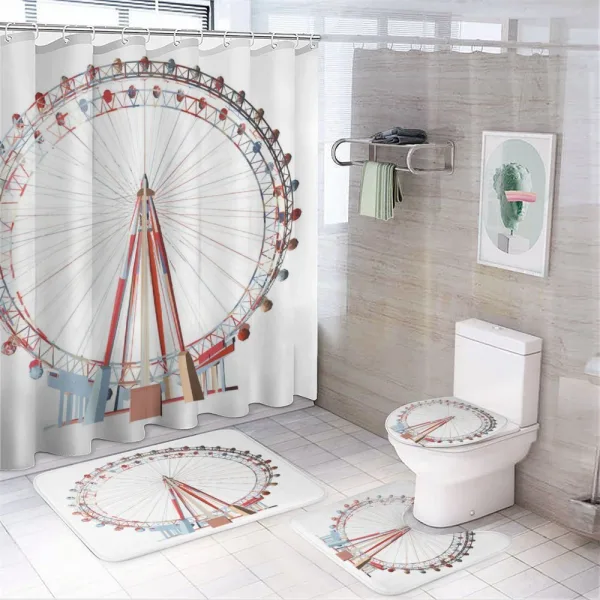 Double Round Ride Fun on a shower curtain