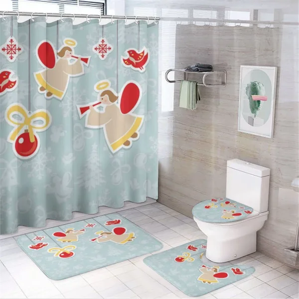 Fairy Trumpet Halo Xmas on a shower curtain