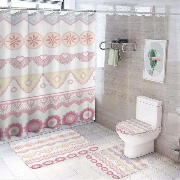 Flourish on Zigzag on a shower curtain