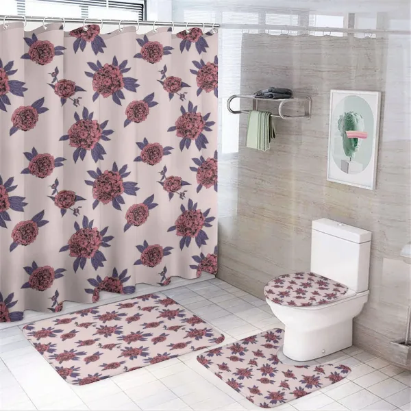Grown Peony Flowers Bloom on a shower curtain