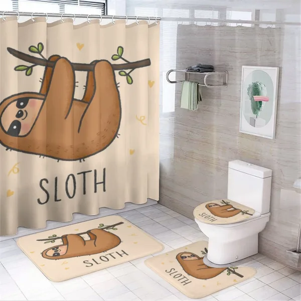 Lazy Animal Smiling on a shower curtain