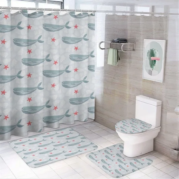 Mammal and Starfish Corals on a shower curtain