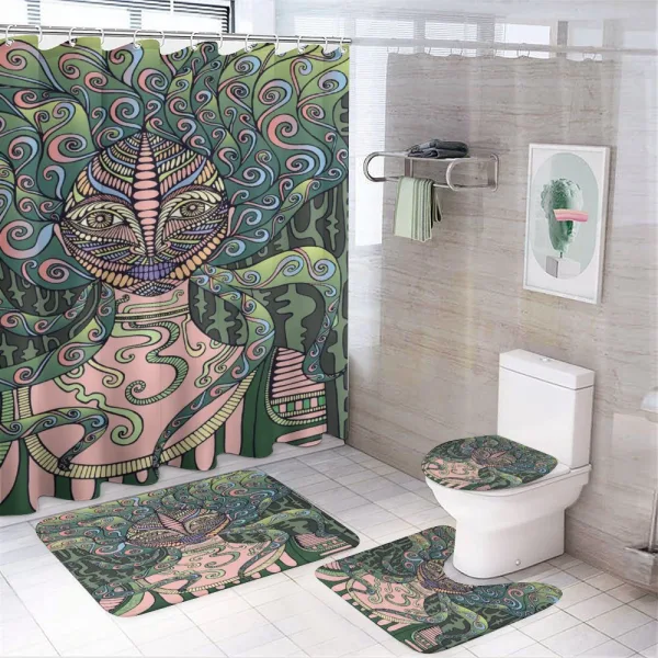 Modern Mystic Girl on a shower curtain