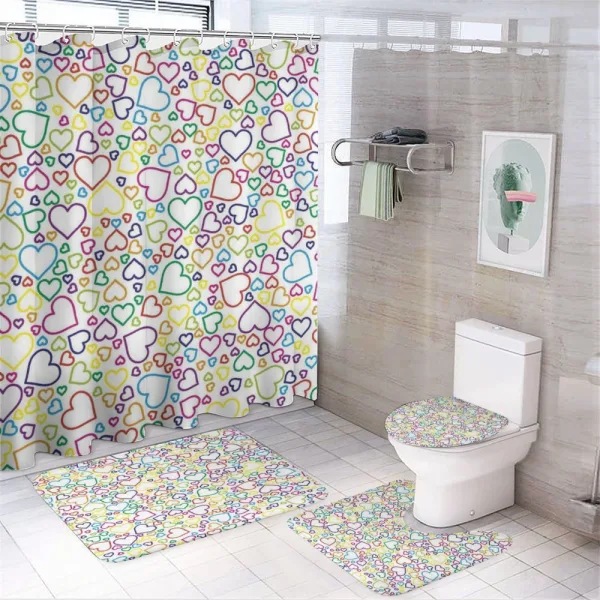Pop Art Curls Affection on a shower curtain