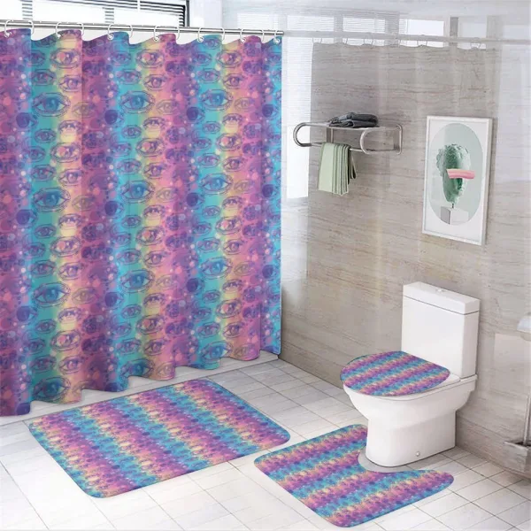 Vertical Colorful Stripes on a shower curtain