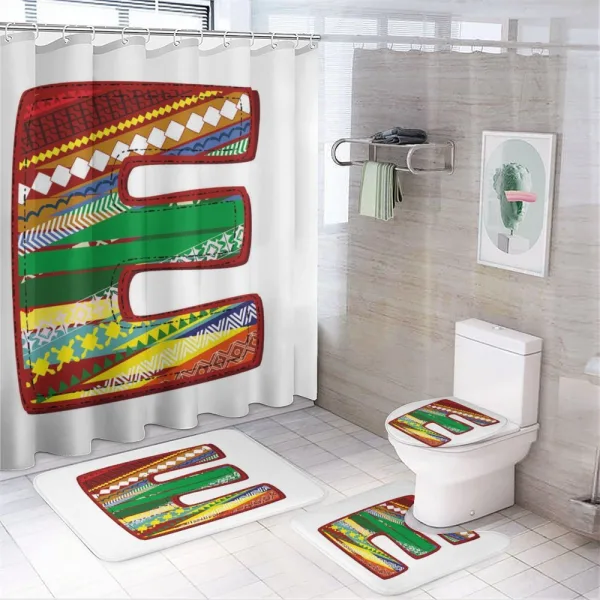 Vintage Letter Design on a shower curtain