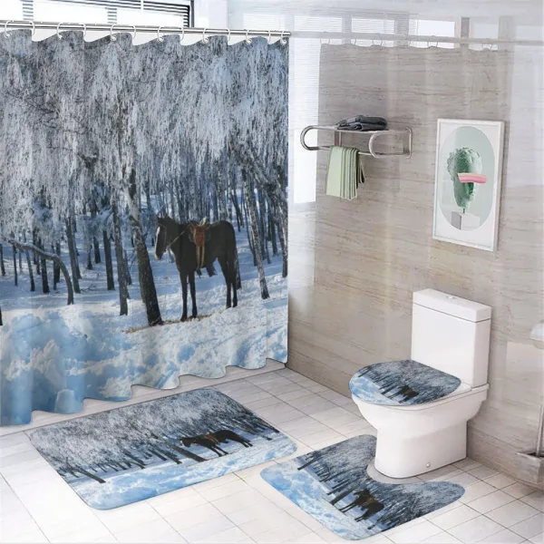 Winter Forest Theme on a shower curtain
