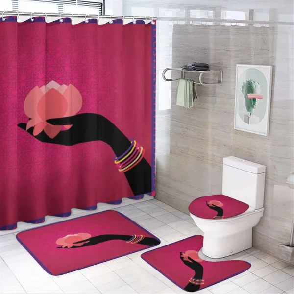 Woman Hand Silhouette on a shower curtain