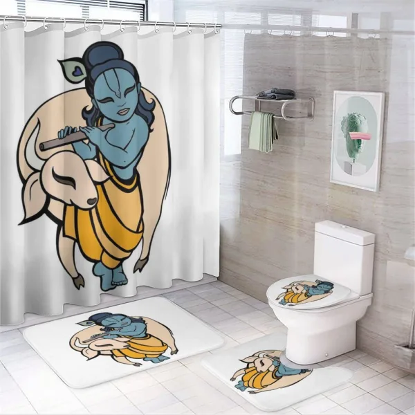 Ancient Character Playing on a shower curtain