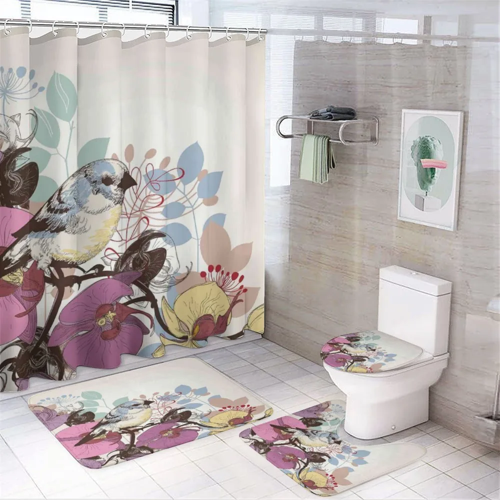 Bird Perched on Flowers — Your design