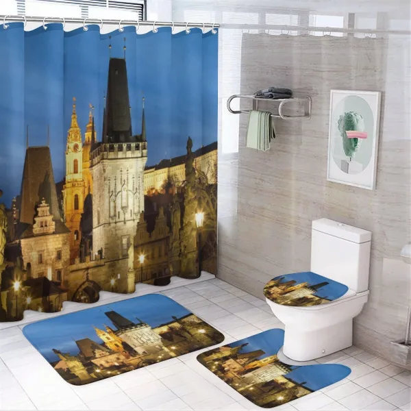 Building Tower Prague on a shower curtain