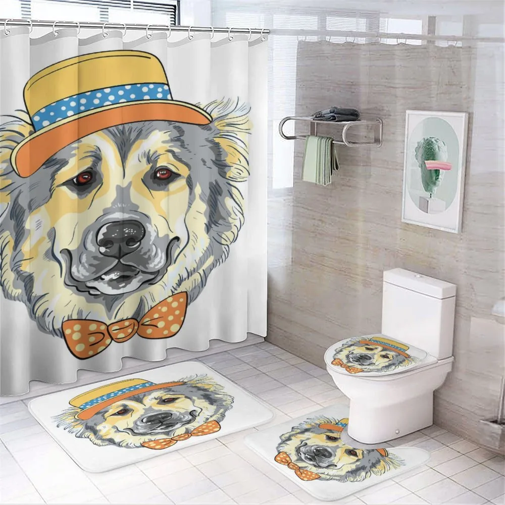 Cartoon Dog in Hat Bow — Your design