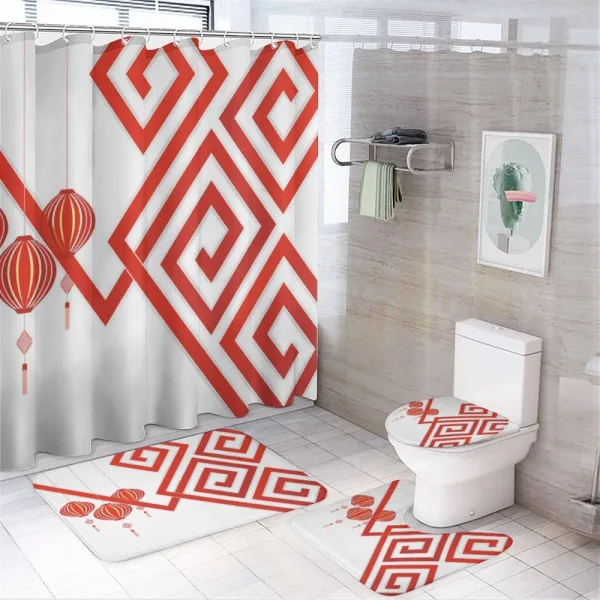 Chinese Abstract Art on a shower curtain