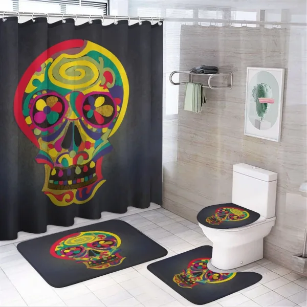 Colorful Skull on a shower curtain