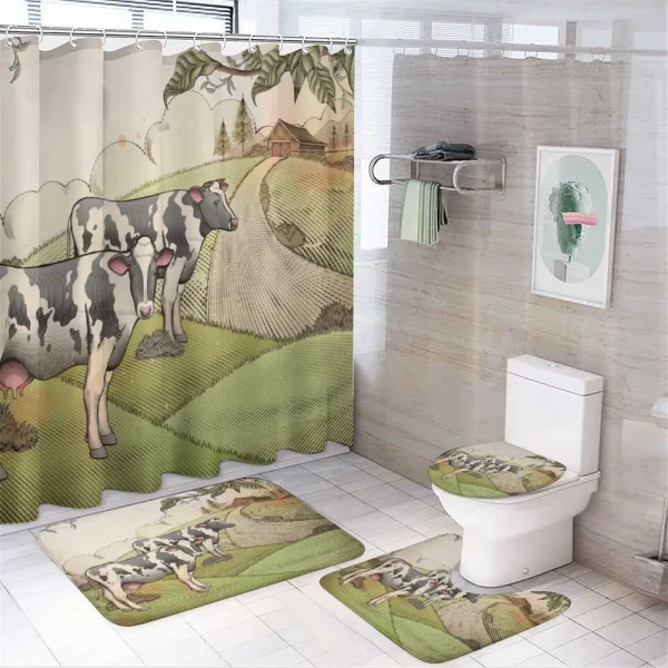 Dairy Cows Countryside on a shower curtain