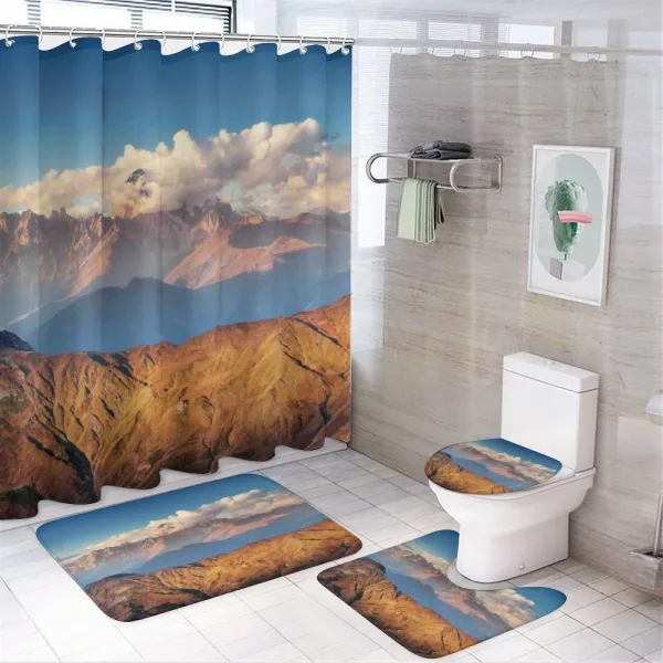 European Mountains on a shower curtain