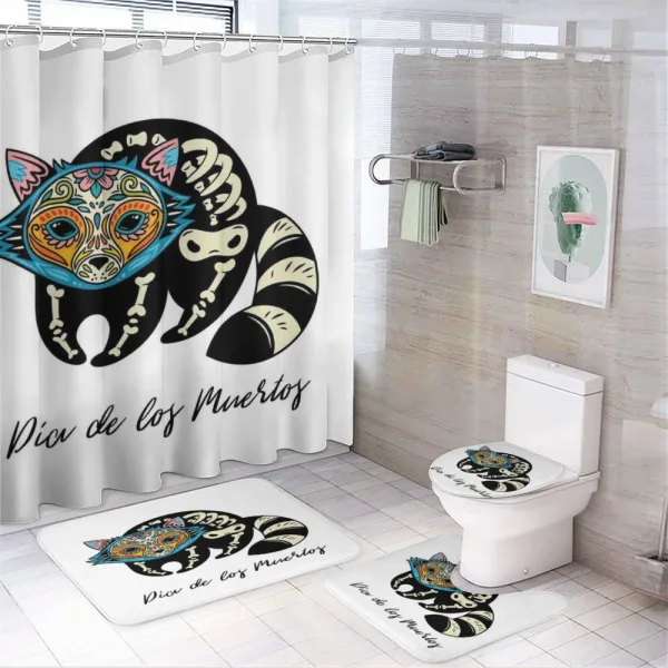 Folk Raccoon on a shower curtain