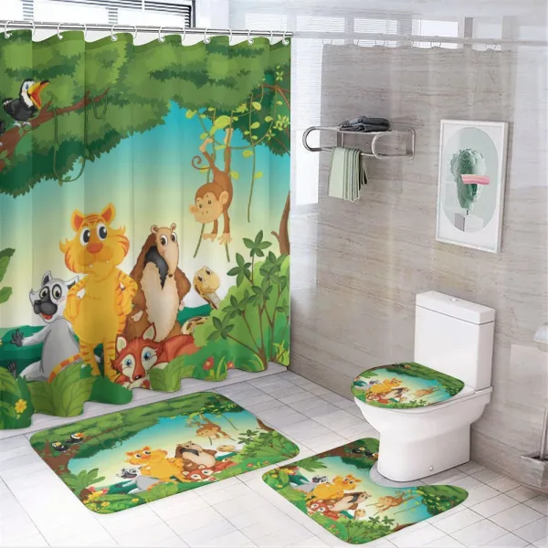 Forest Scene Jungle Habitat on a shower curtain