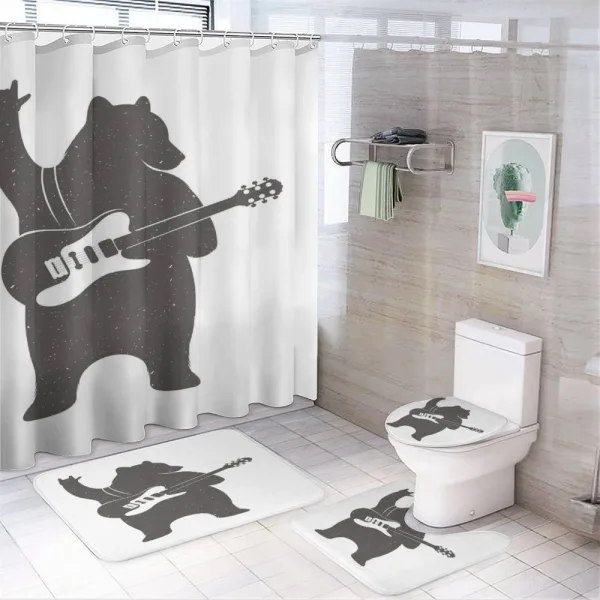 Music Guitar Rock 'n' Roll on a shower curtain