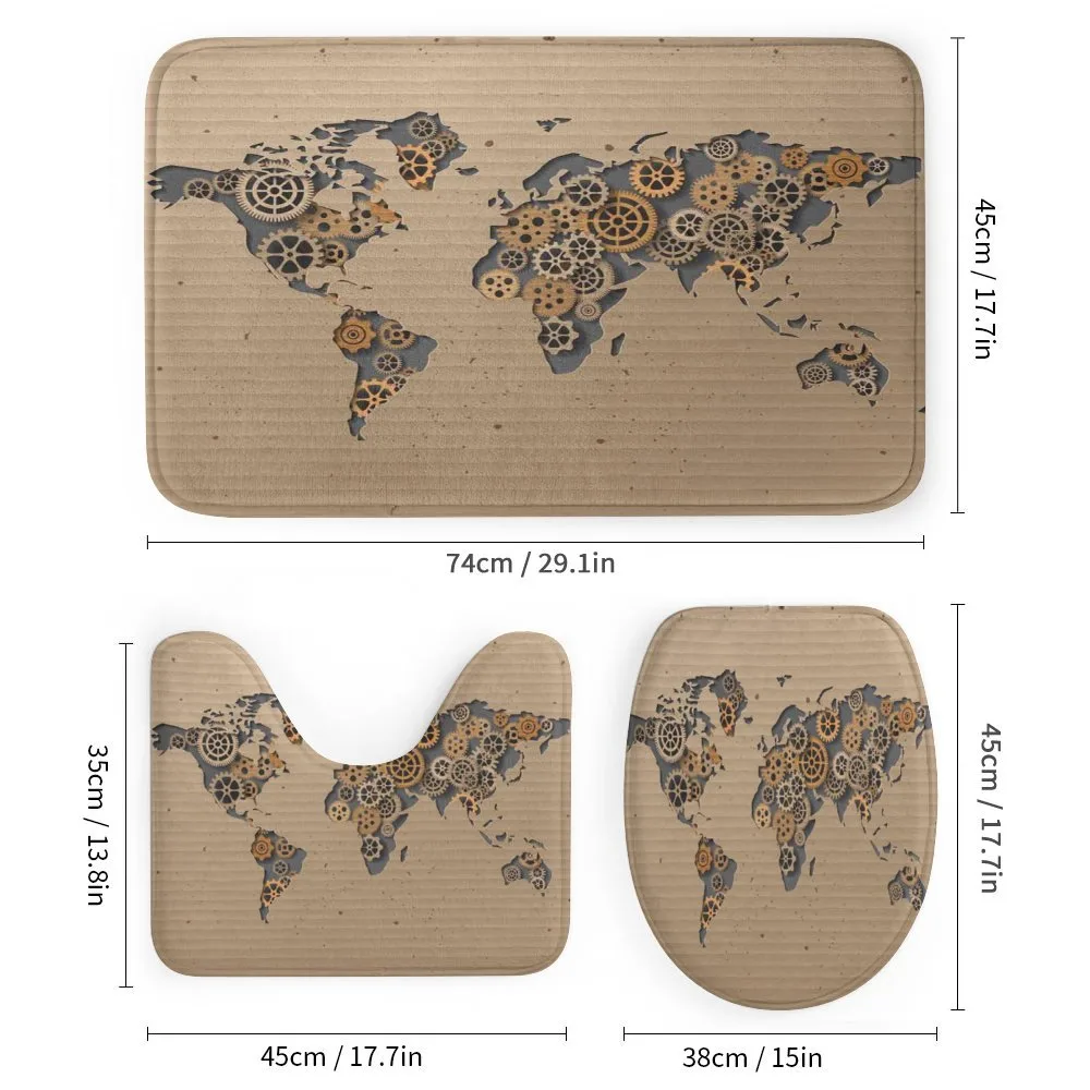 Old Hipster World Map — Detail 1