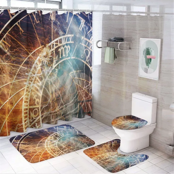 Old Prague Horoscope on a shower curtain