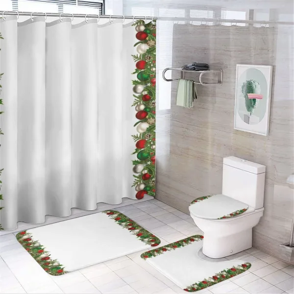 Pine Spikes Berries on a shower curtain