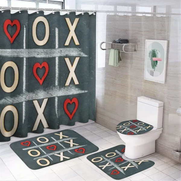 Vintage Style Chalk Written on a shower curtain