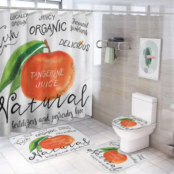 Watercolor Citrus Fruit on a shower curtain