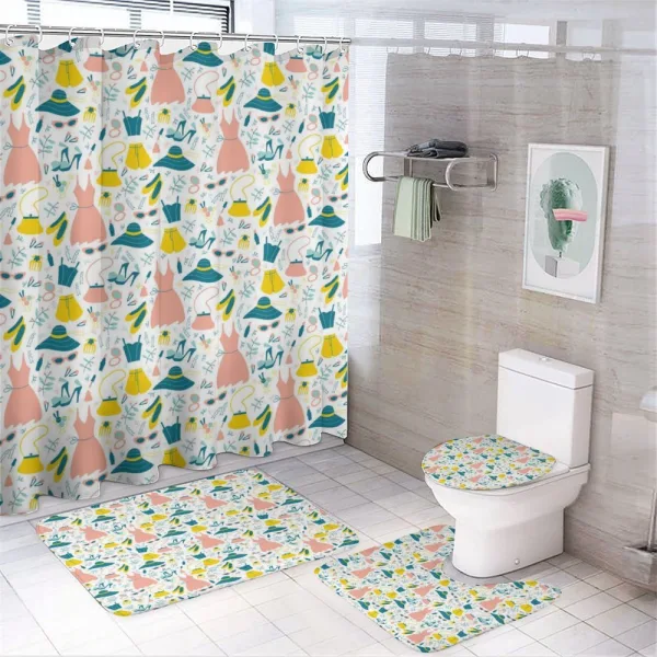 Women Clothes on a shower curtain