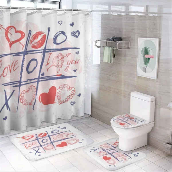 Xoxo Game with Lips on a shower curtain