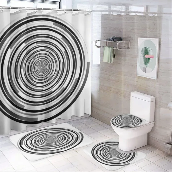 Abstract Art Spirals on a shower curtain