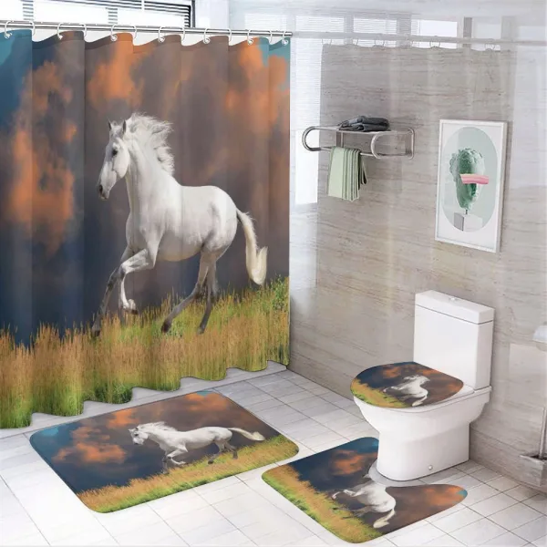 Andalusian Horse Dusk on a shower curtain