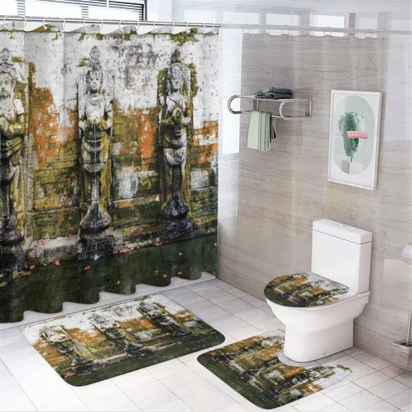 Building in Balinese Asia on a shower curtain
