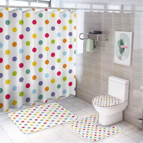Cheerful Design Polka Dot on a shower curtain