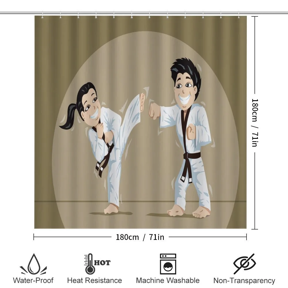 Children Karate Cartoon Art — Detail 2