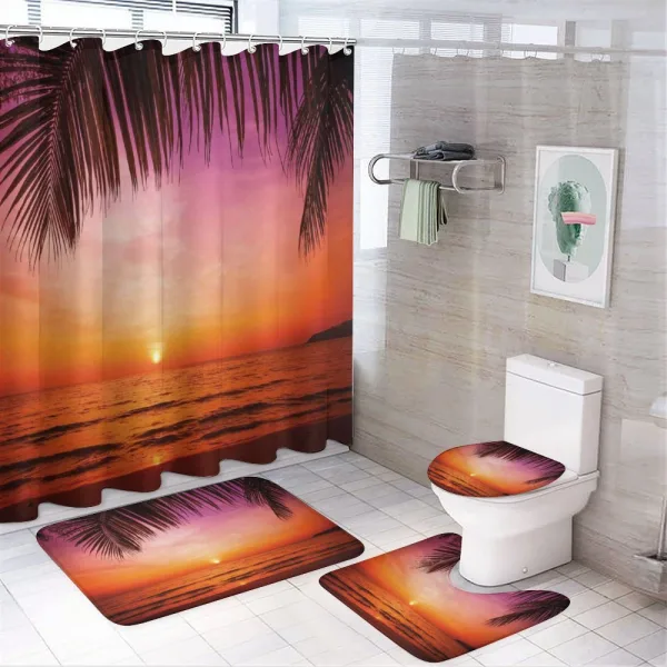 Coconut Palm Tree Leaf on a shower curtain