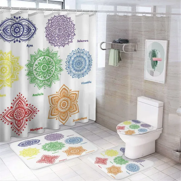 Colorful Chakra on a shower curtain