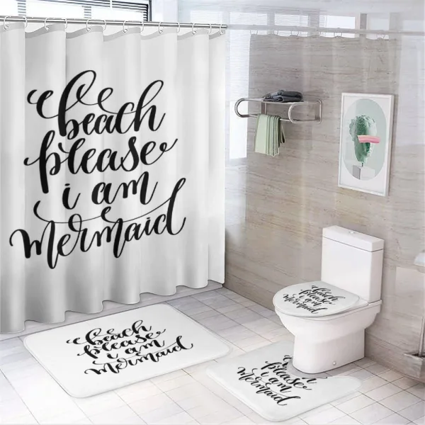 Cool Font Mermaid Theme on a shower curtain