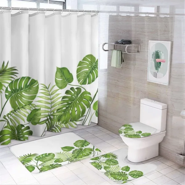 Foliage Swirls Botanic on a shower curtain