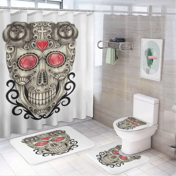 Gothic Love Hearts on a shower curtain