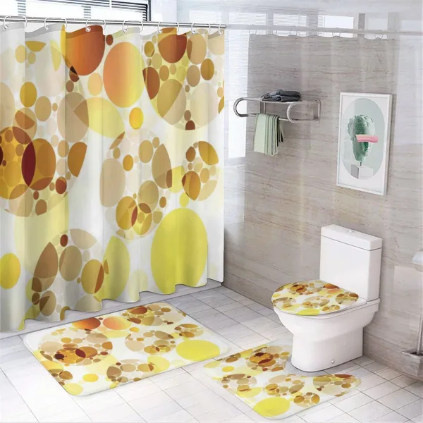 Graphic Polka Dots 50s on a shower curtain