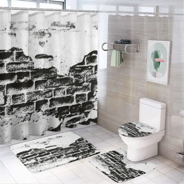 Grunge Wall on a shower curtain