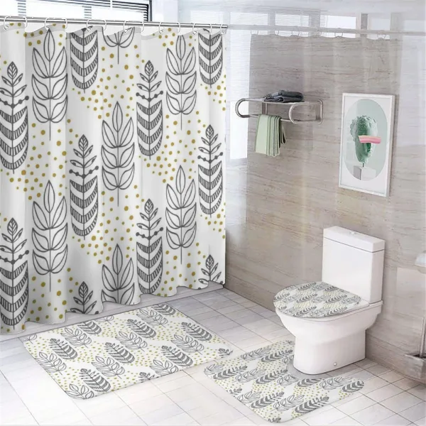 Herbs Leaves Artwork on a shower curtain