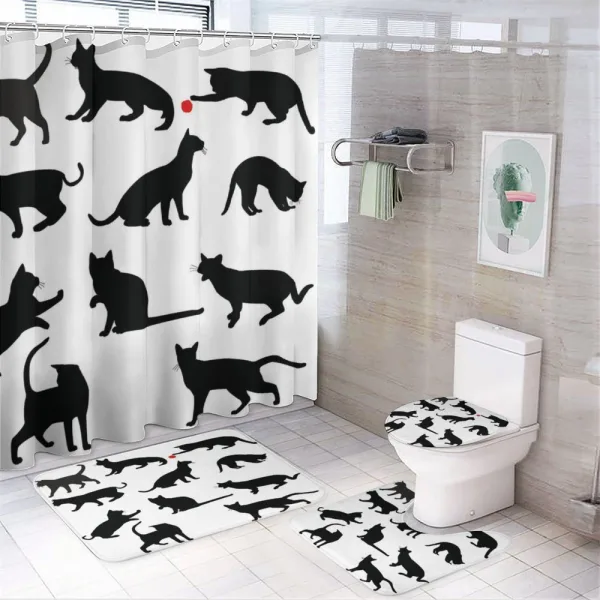 Red Ball Animal Pet Kittens on a shower curtain