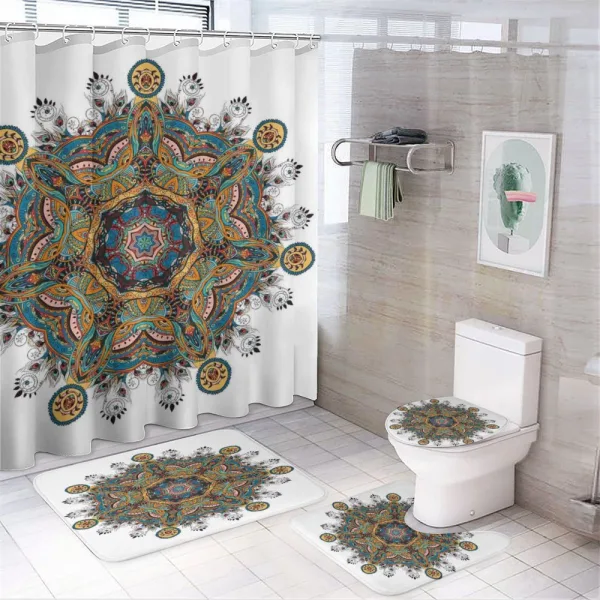 Tribal Paisley Boho Art on a shower curtain